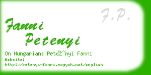 fanni petenyi business card